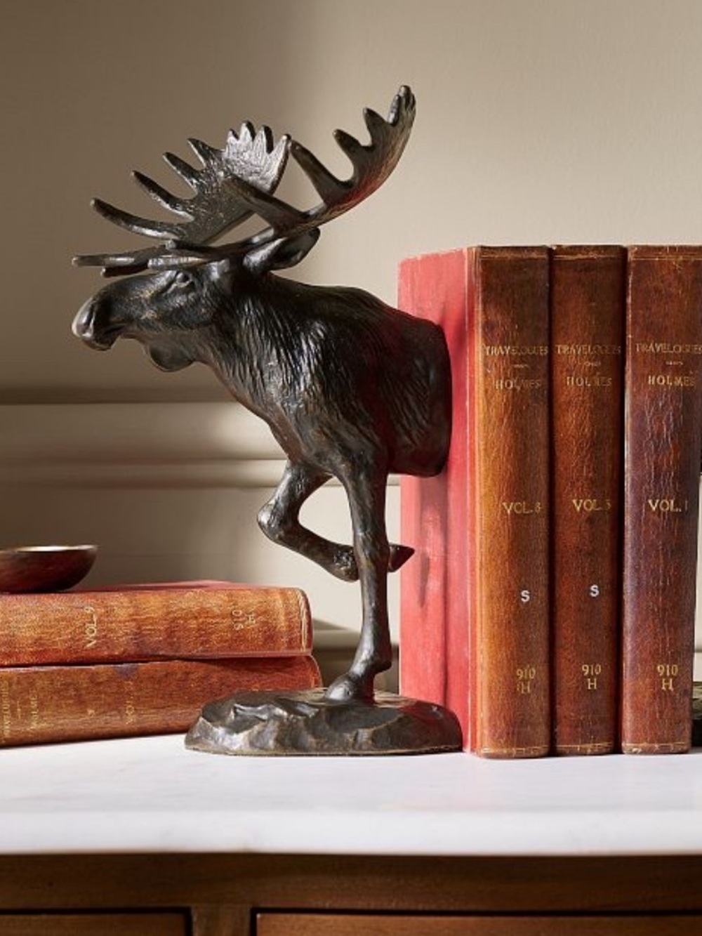 Pottery Barn Bronze Moose Bookends New In Box 🫎